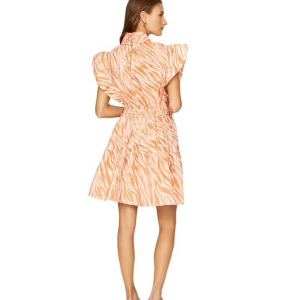 Derek Lam Collective Zebra Cutout Mini Dress in Orange Size 46 - Picture 3 of 12